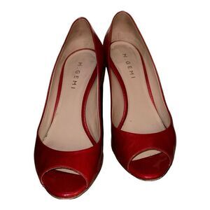 M. Gemi Red Peep Toe Heels